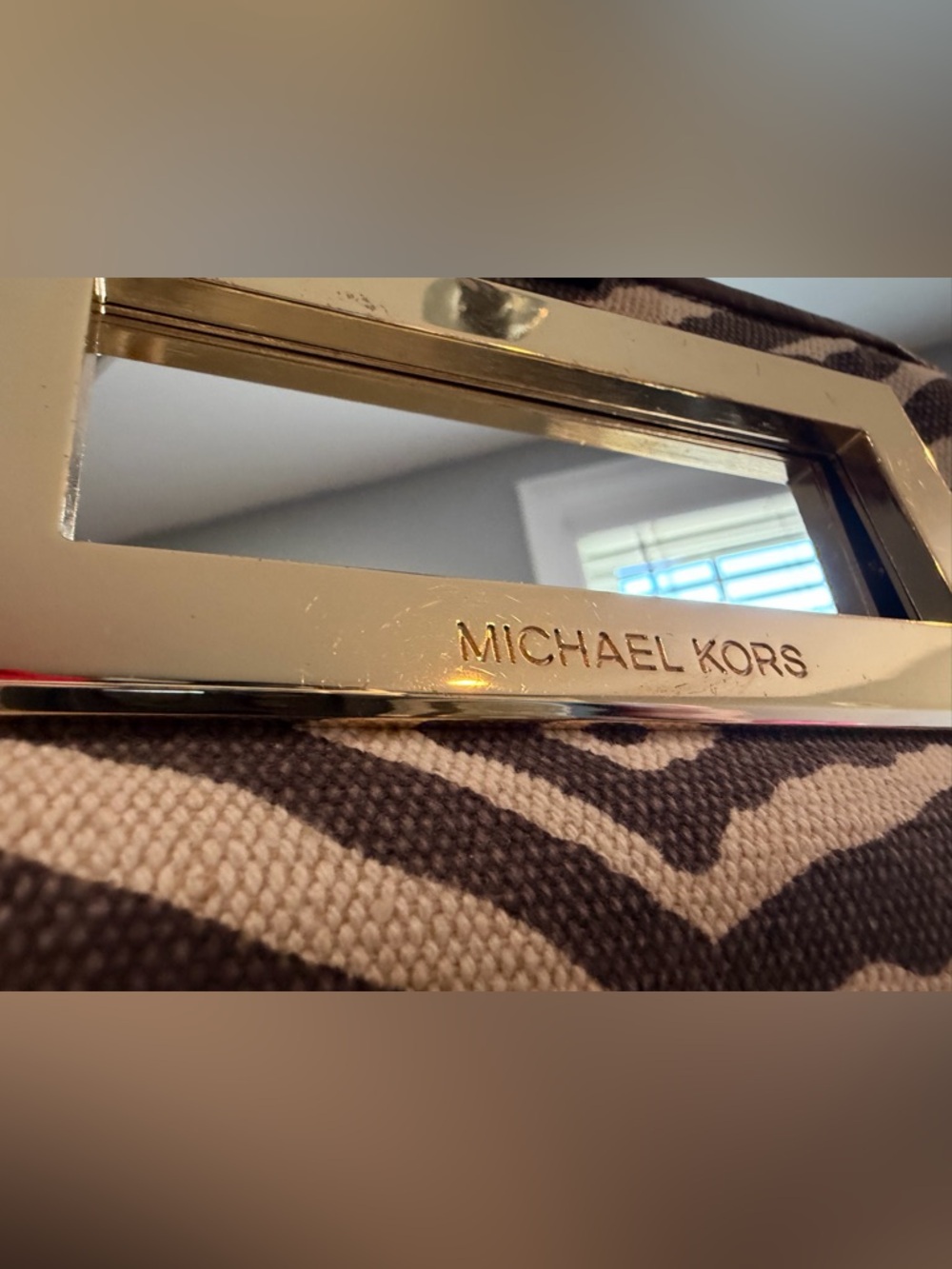 MICHAEL Michael Kors Beige and Brown Zebra-Print clutch purse. - Picture 6 of 15